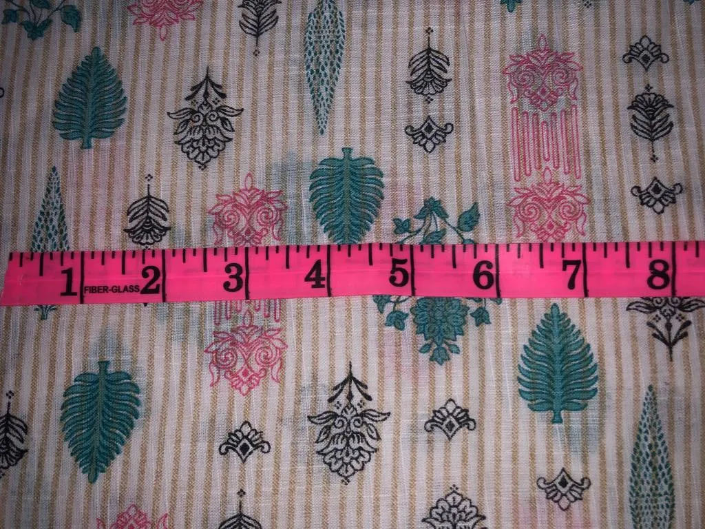 100% cotton Printed 58" wide horizontal stripe and print [15675]