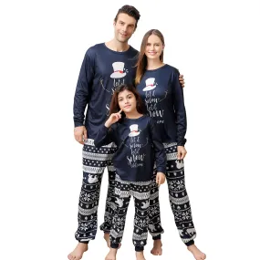 ANGELGGH Family Christmas PJs Matching Sets, Cute Holiday Pajamas Printed Top and Pants, Xmas Jammies for Couples/Men/Women (Youth, 2-3T, Blue Snowman)