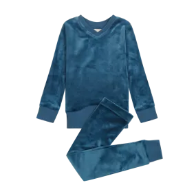 Cobalt Blue Velour Pajamas