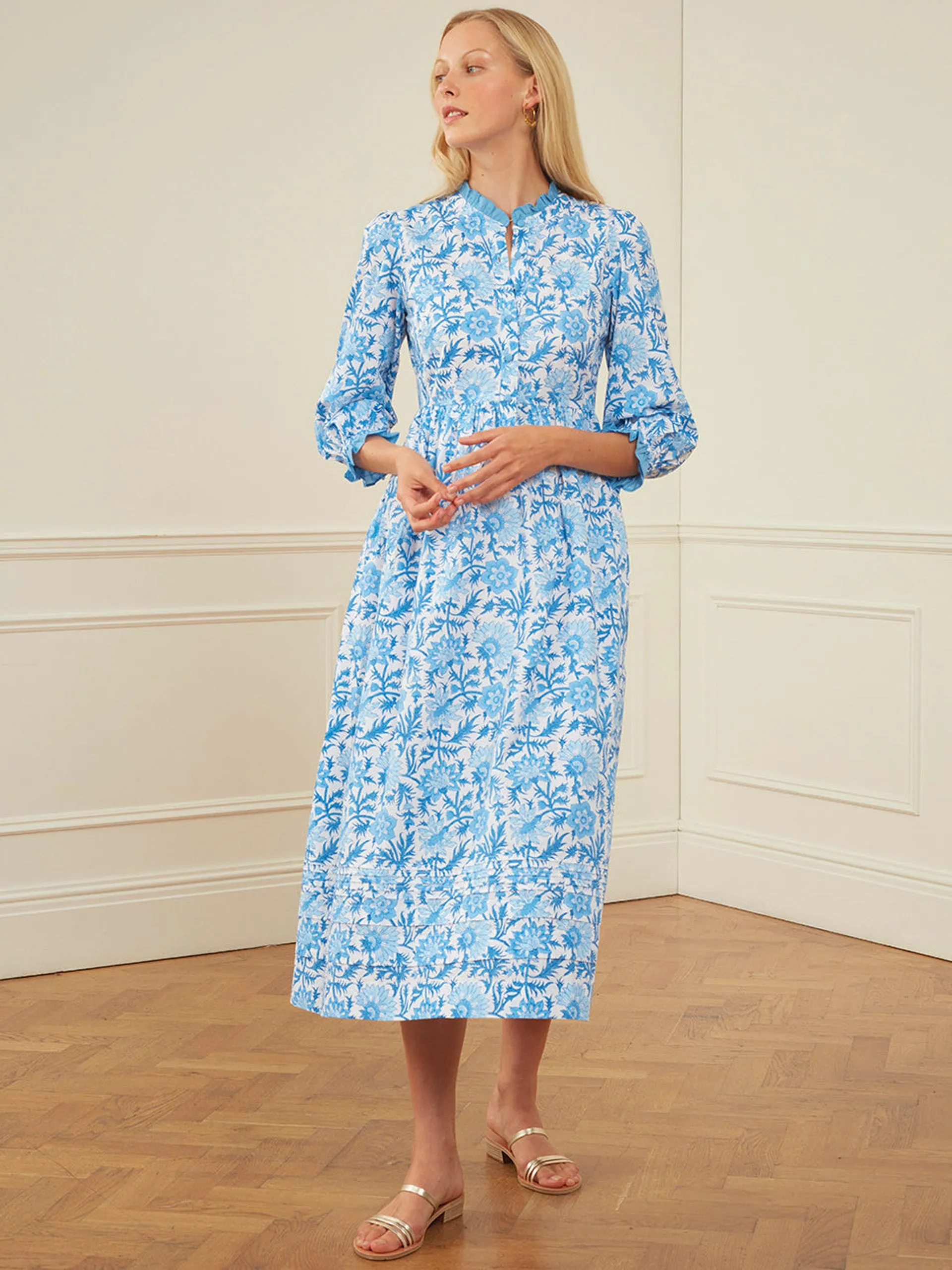 Cornflower rose tilly dress