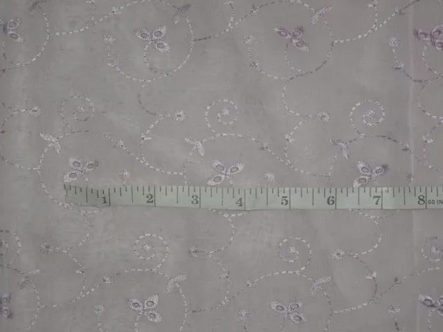 COTTON VOILE FABRIC~EMBROIDERY-5 YARDS-44&quot;PINKISH LAVENDER