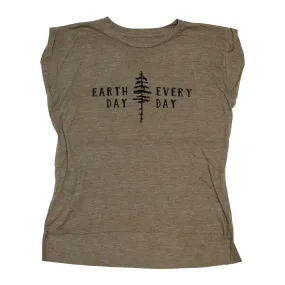 Earth Day Every Day Ladies Muscle Tee