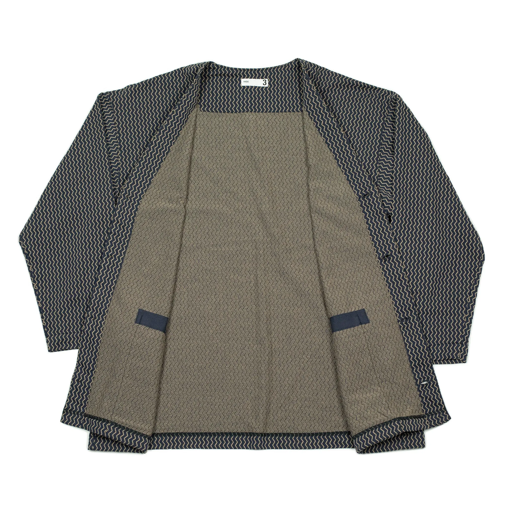 Easy cardigan in zigzag stripe jacquard cotton poly jersey