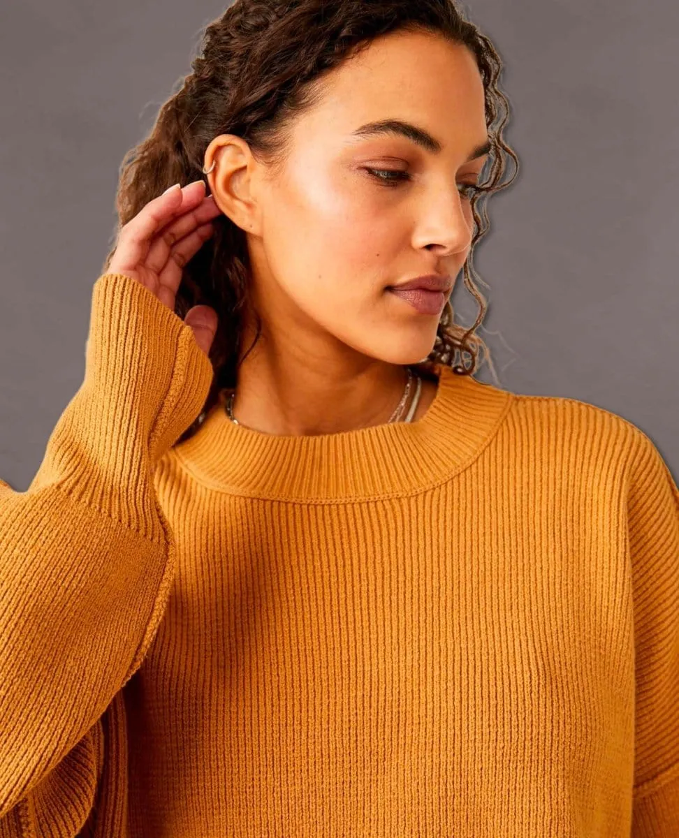 Easy Street Cropped Pullover Golden Squash