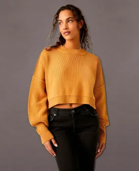 Easy Street Cropped Pullover Golden Squash