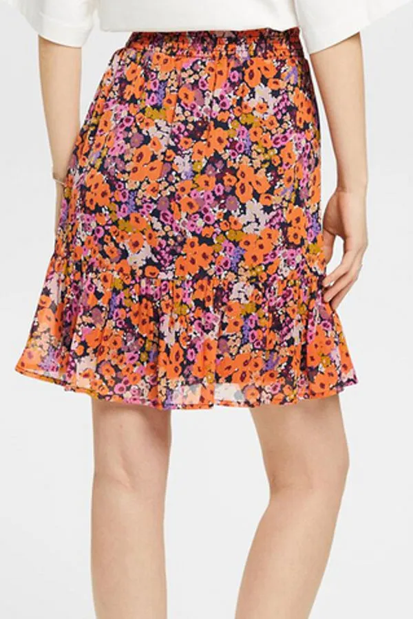 Esprit Floral Skirt with Flounce Hem