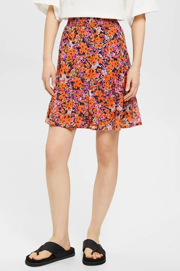 Esprit Floral Skirt with Flounce Hem