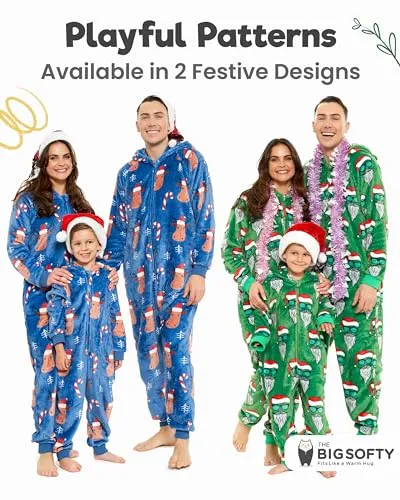 Family Christmas Onesies Adult & Kids - Christmas Onesies Women Pajamas - Christmas Kid & Adult Onesie Pajamas for Women/Men/Kids, Fleece Onesies for Women, Teens/Adult PJs - Green Santa (Adult L)