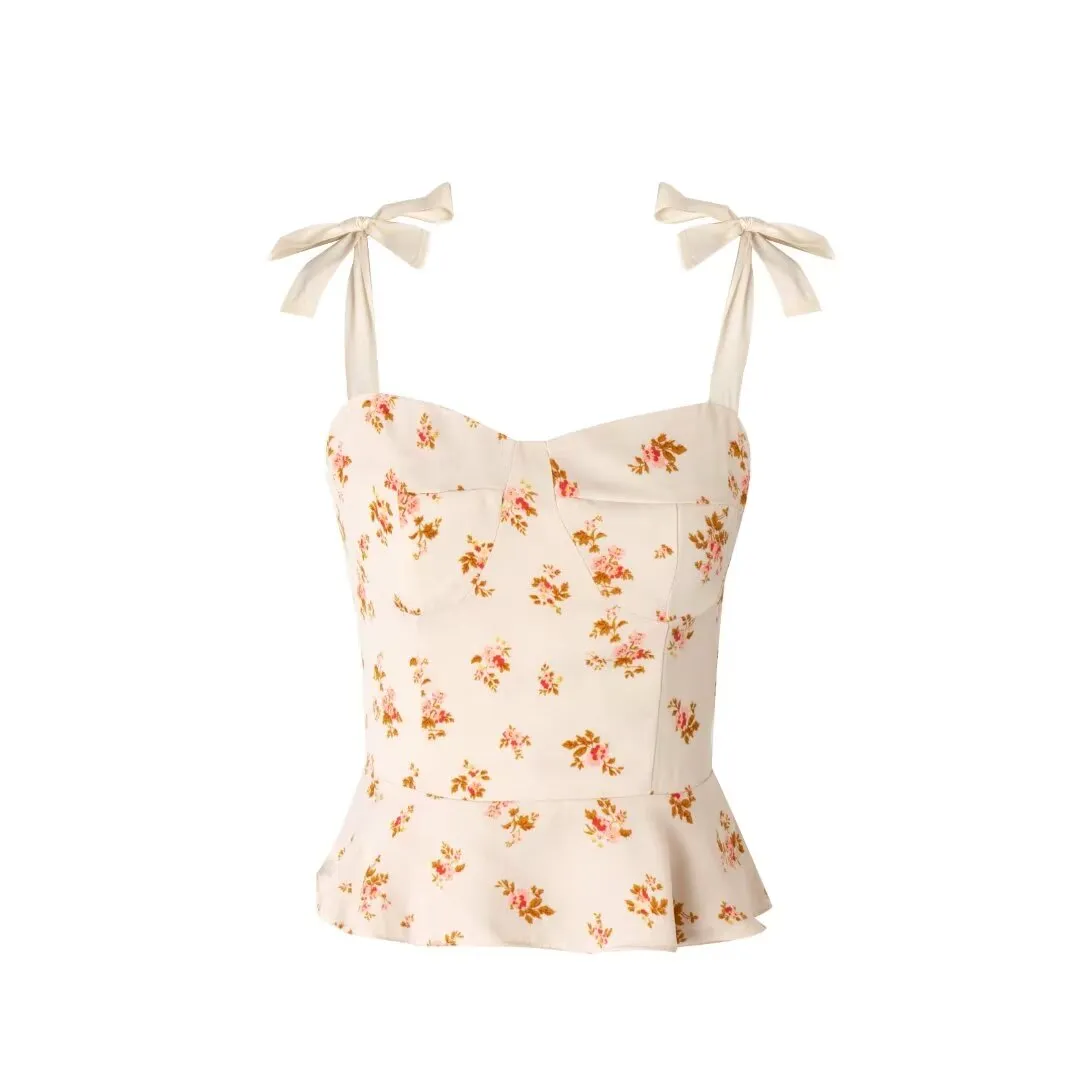 Fleur Floral Bow-Tie Top