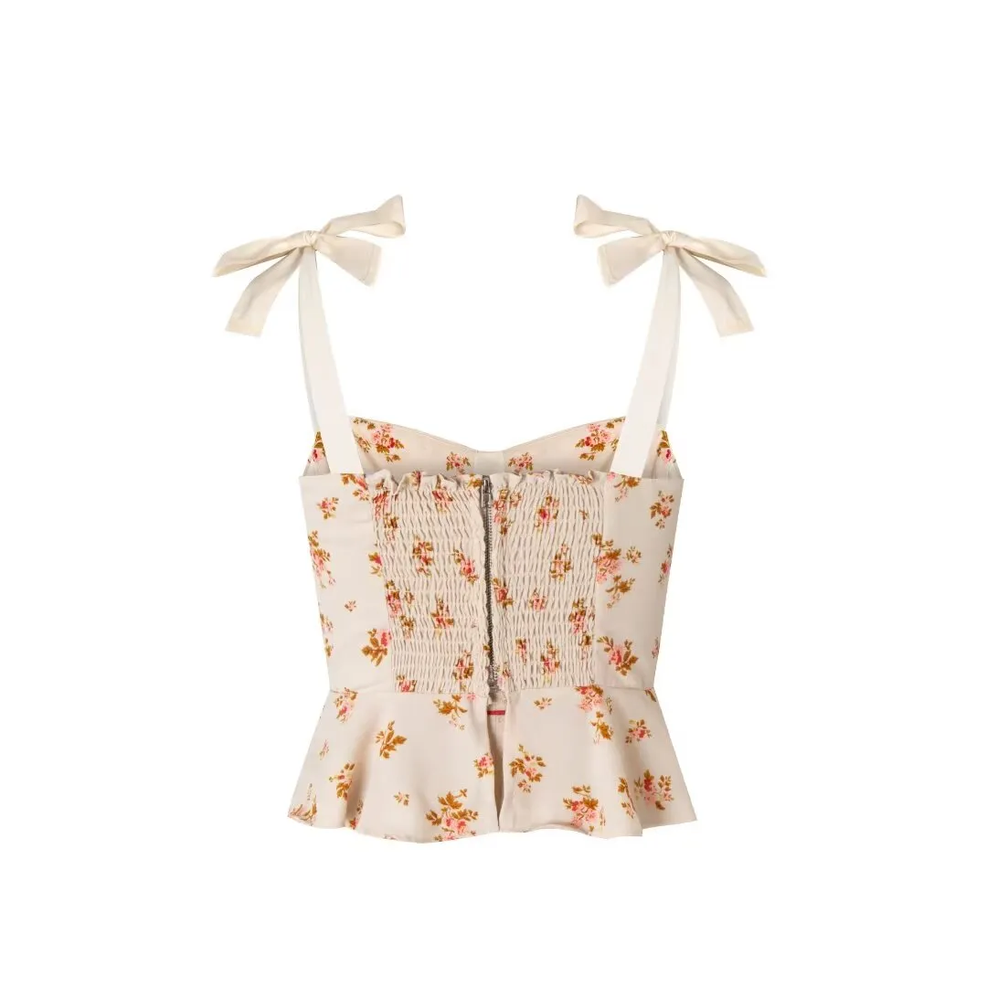 Fleur Floral Bow-Tie Top