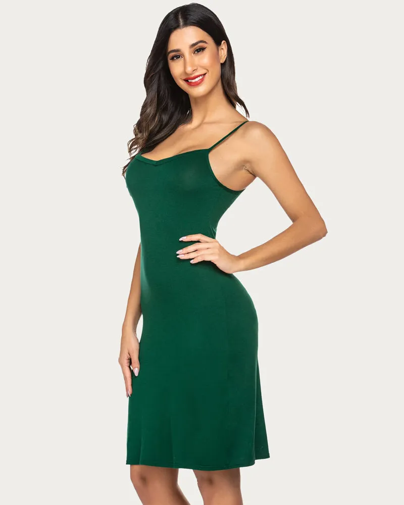 Full Slips Nightgown V Neck Dress