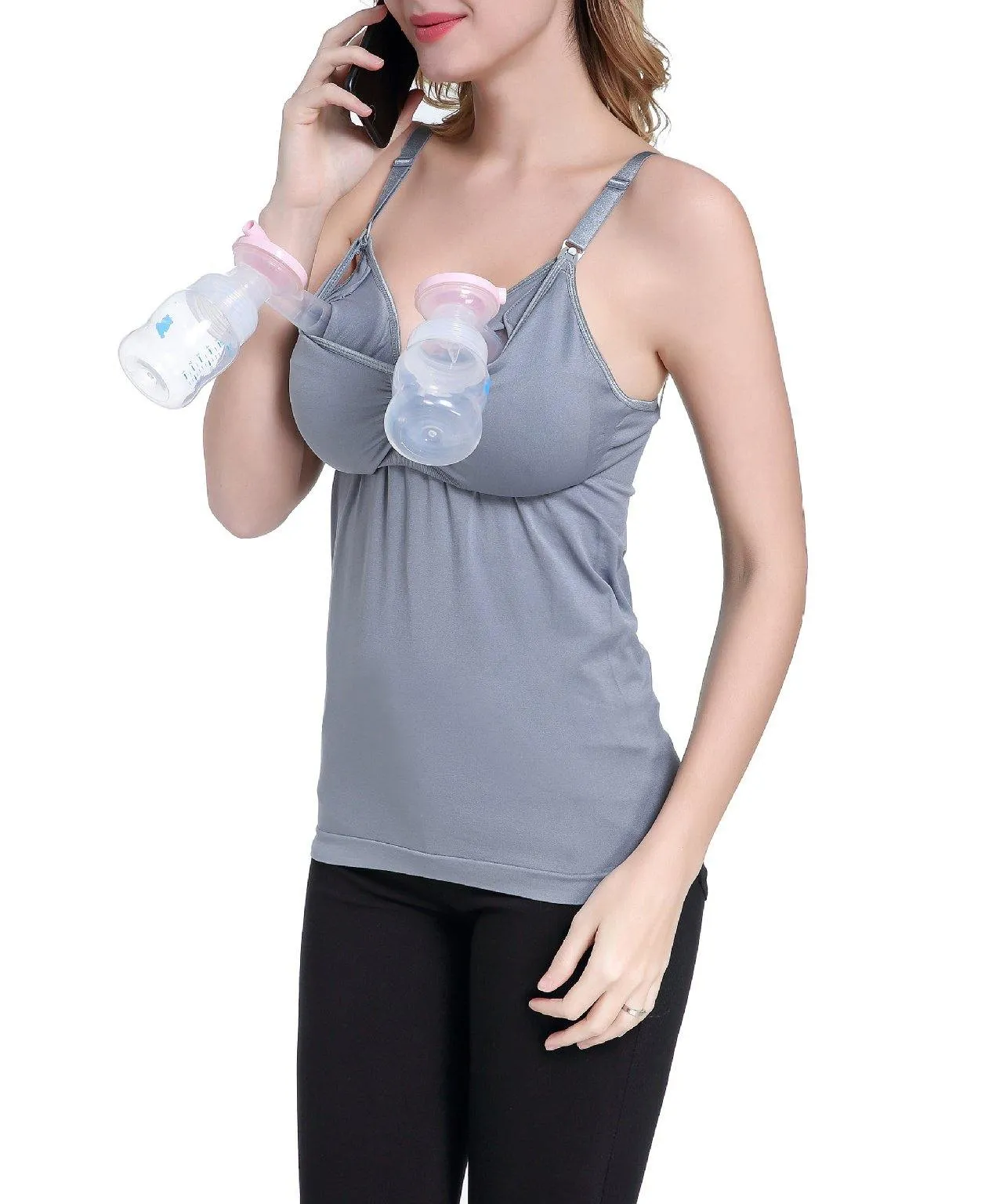 iLoveSIA 2-in-1 Hands Free Pumping sexy breathable Nursing Tank Tops