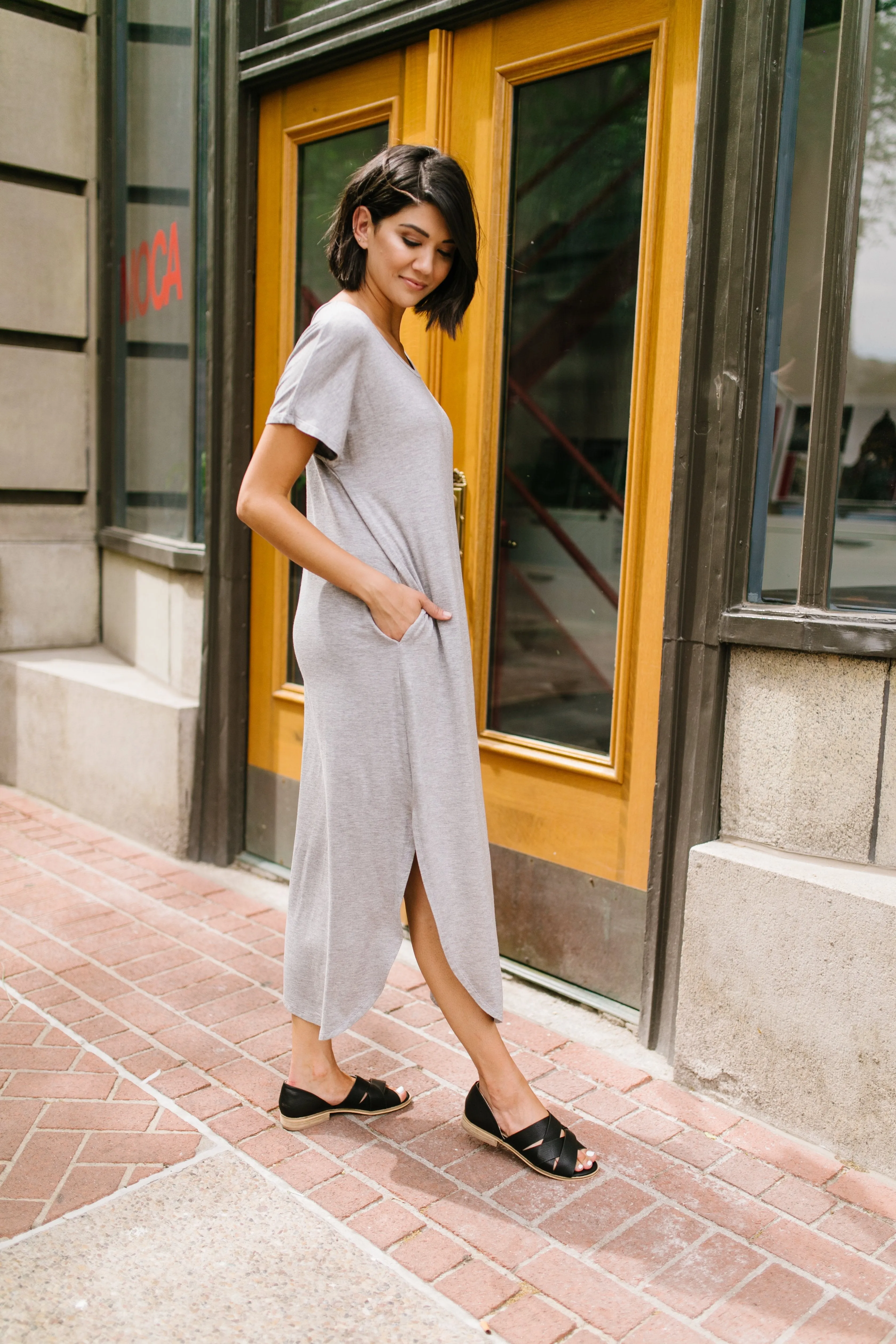 Keep Your Cool Dress In Heather Gray