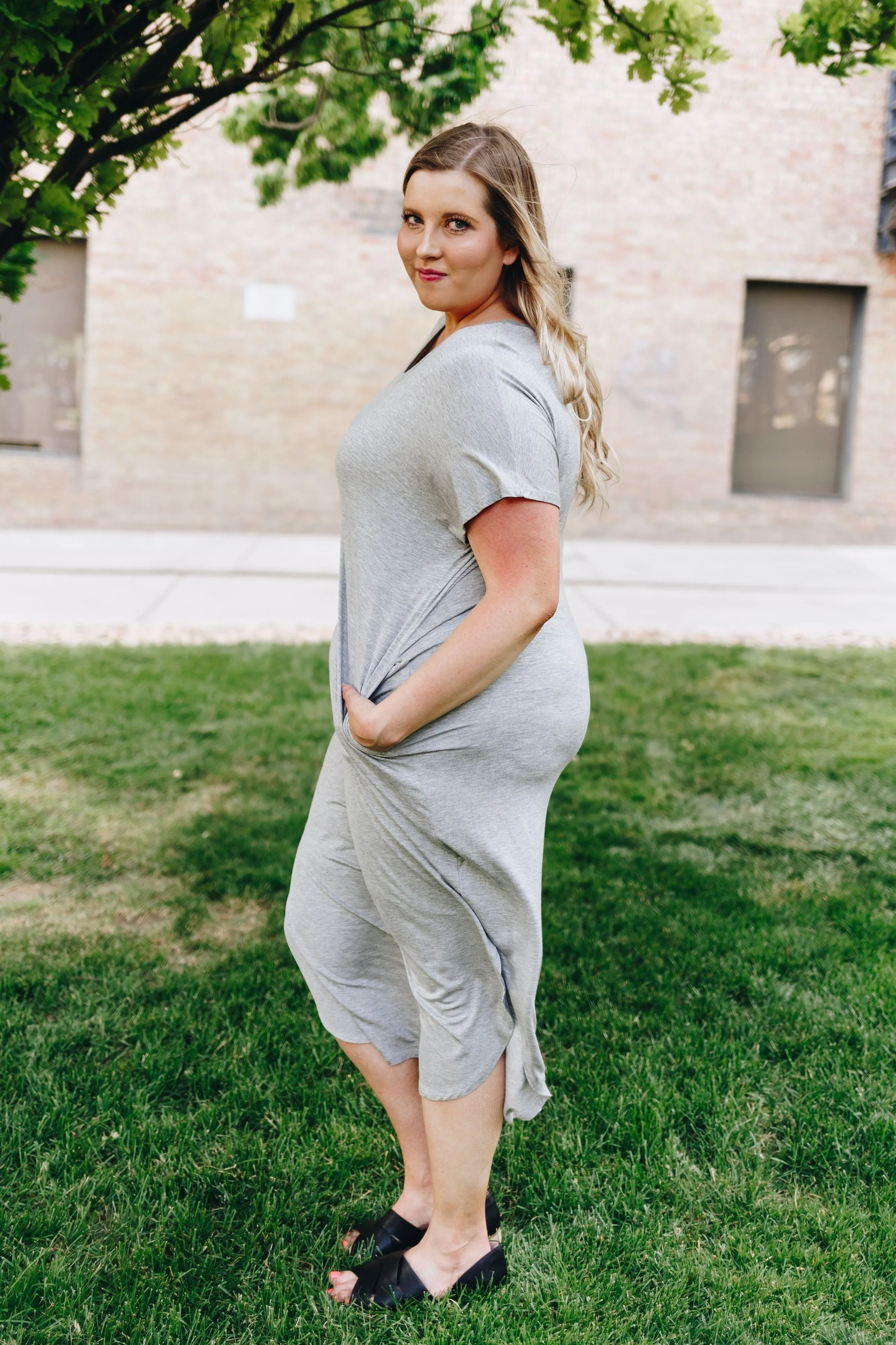 Keep Your Cool Dress In Heather Gray