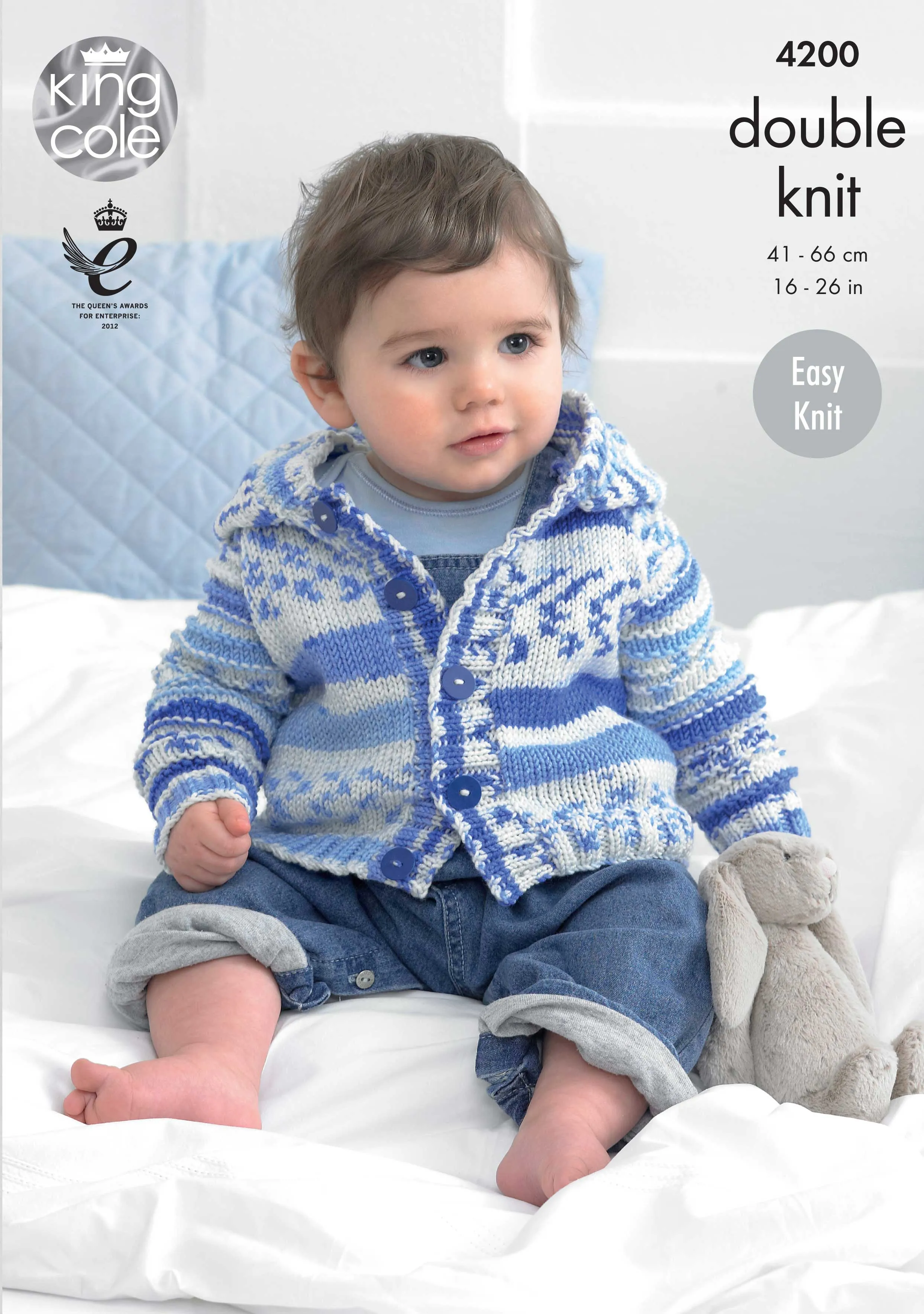 King Cole 4200 Double Knitting Pattern - Easy Knit Baby DK Children Cardigans (0 to 7 Yrs)