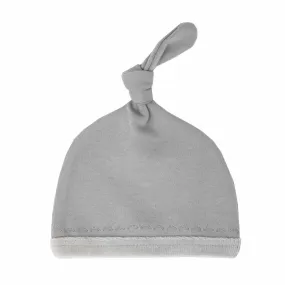 Light Gray Velveteen Top-Knot Hat