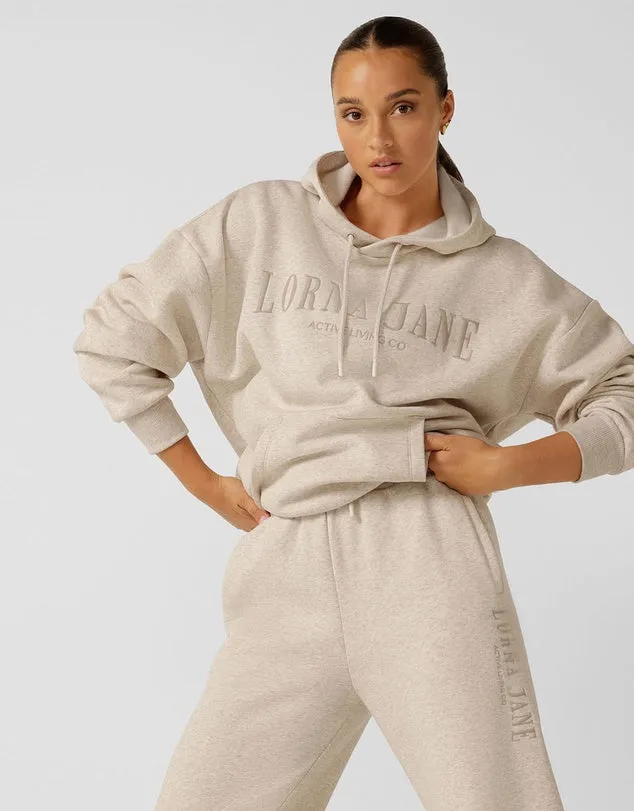 Lorna Jane Lounge Fleece Trackpant - Oat Marl