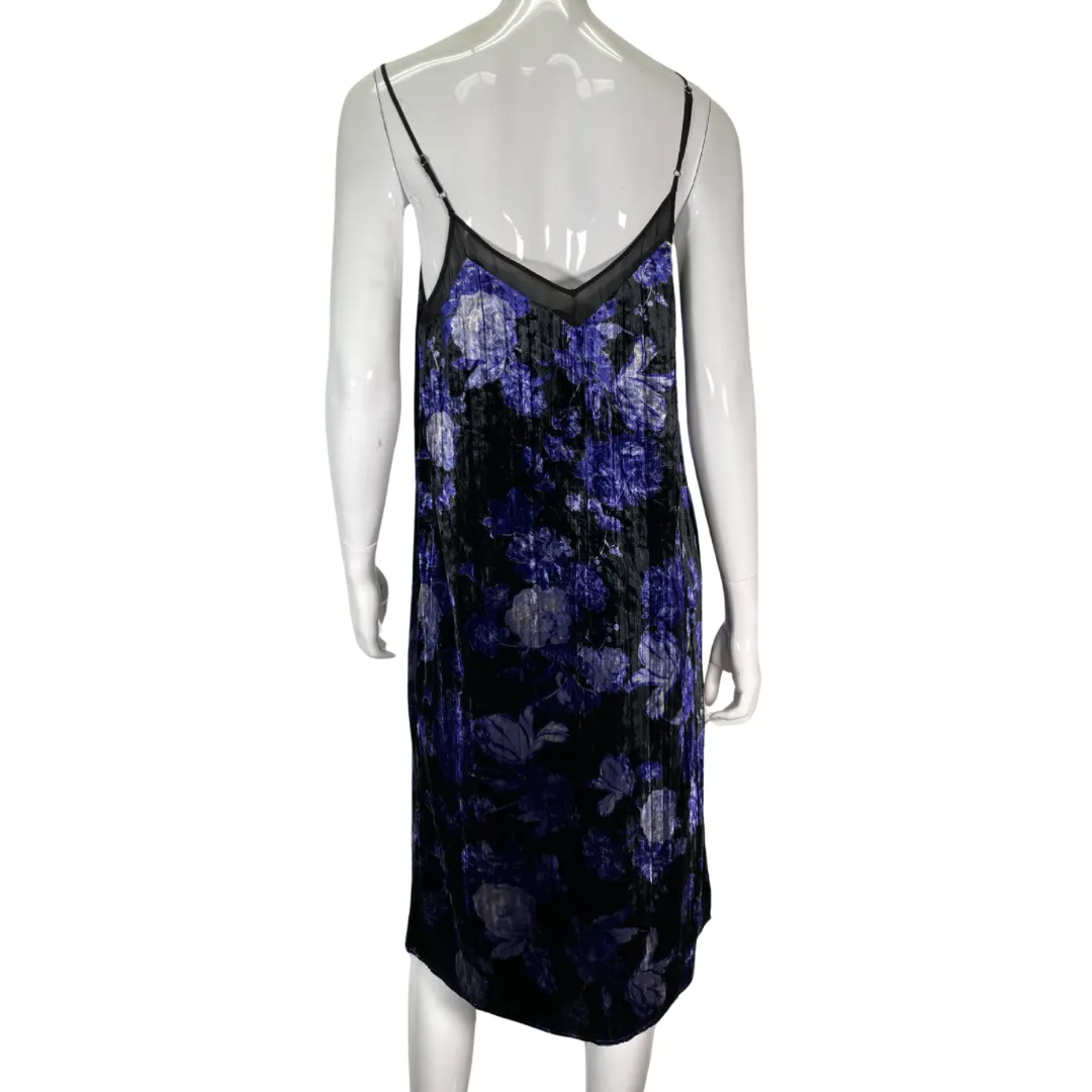 Lucky Brand Velvet Blue Floral Dress