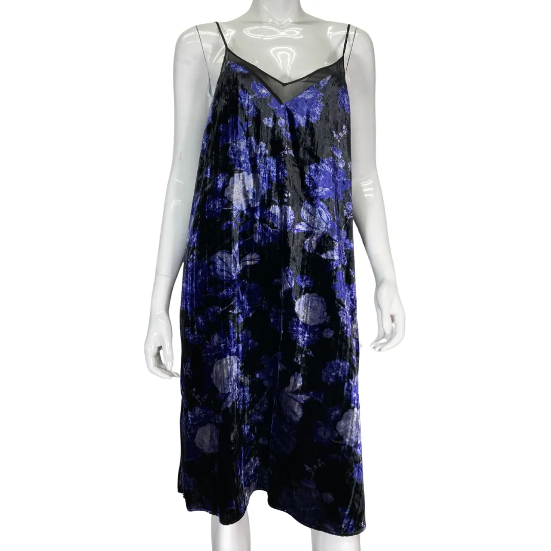 Lucky Brand Velvet Blue Floral Dress