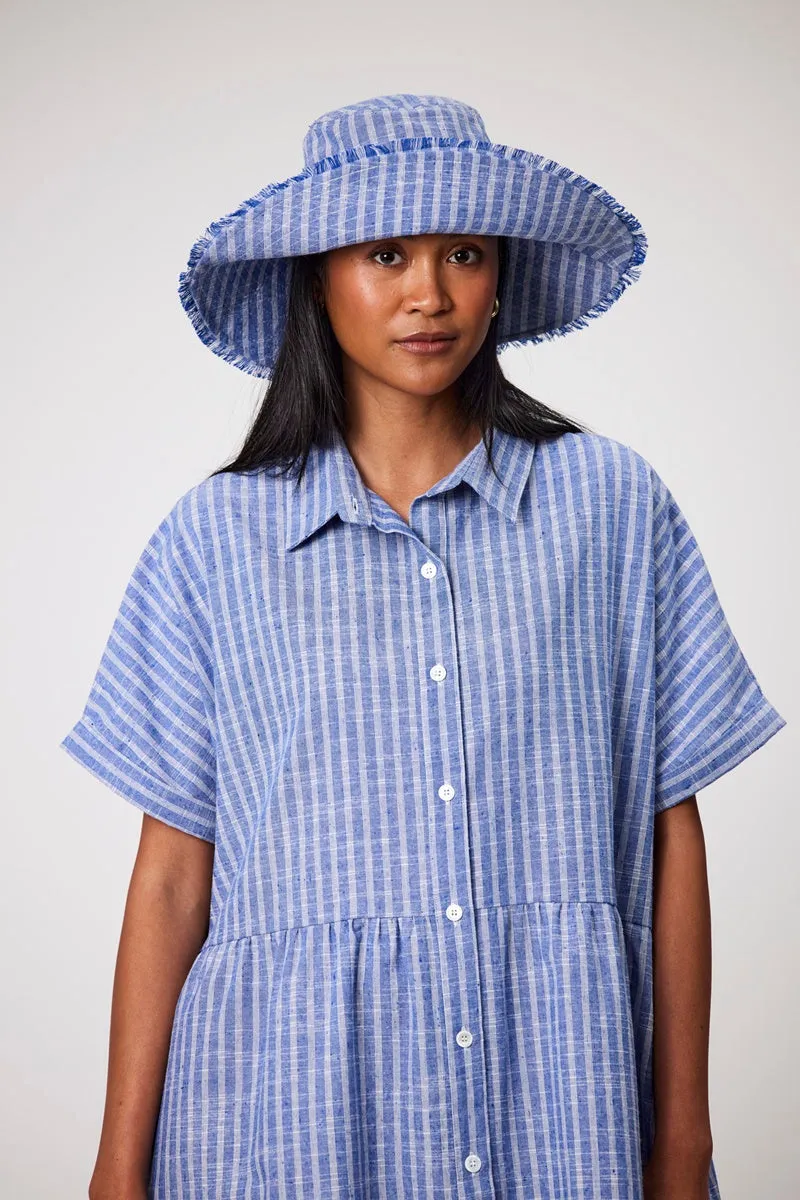 Marlow - Waves Shirt Dress - Denim Stripe