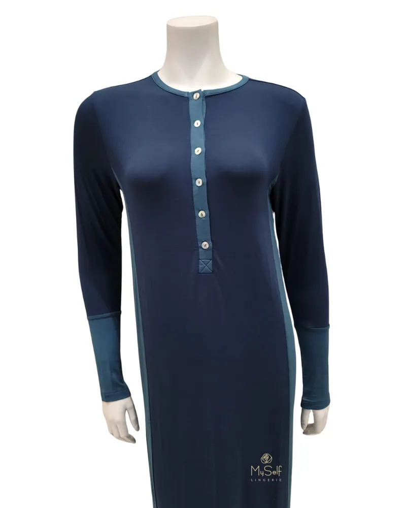 Me Moi Ocean Navy 2 Tone Modal Nightgown