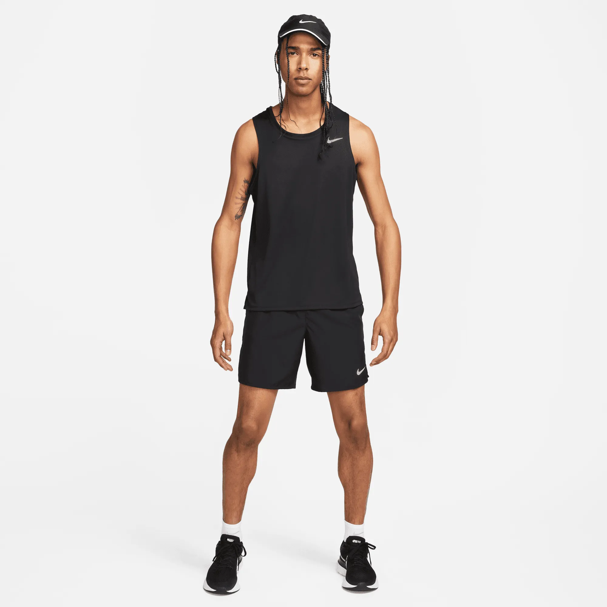 Men's DRI-FIT Miler Running Tank (010 - Black/Reflective Silver)