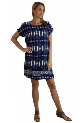 Michelle Dress - Navy Print