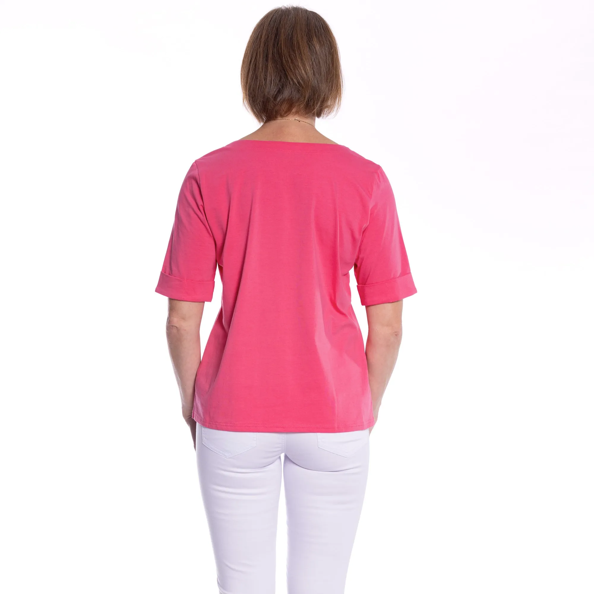 Mid Sleeve Tee by Café Latte - Watermelon