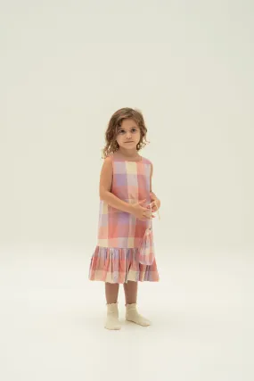 Mini Bubble Hem Dress in Joie Gingham