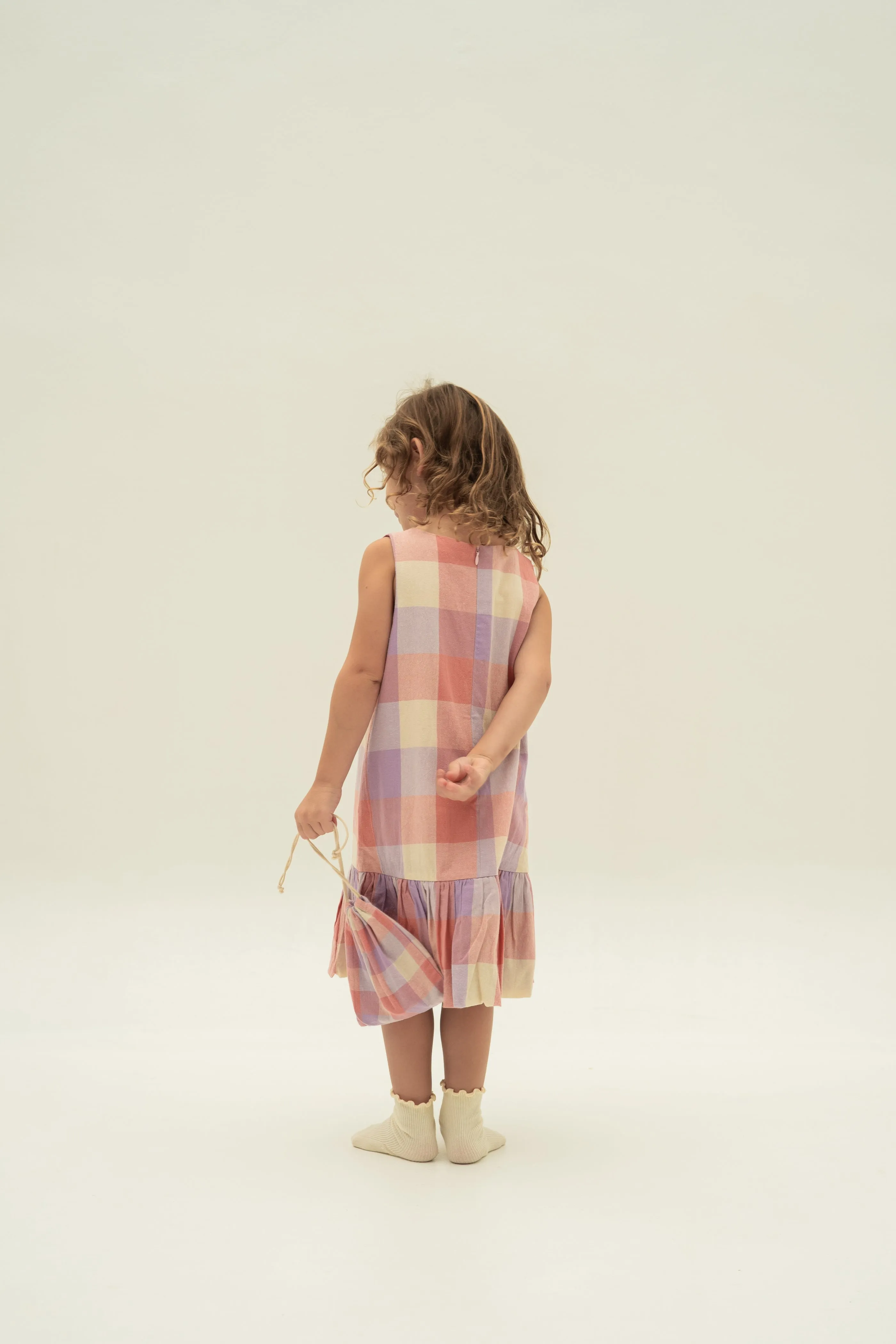 Mini Bubble Hem Dress in Joie Gingham