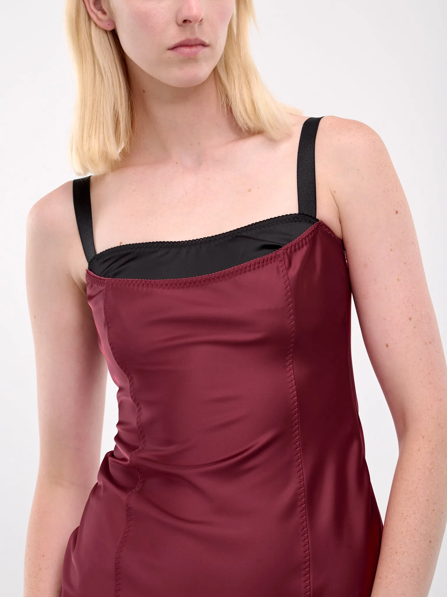 Mini Dress (FW2417-VIVID-BURGUNDY-BLACK)