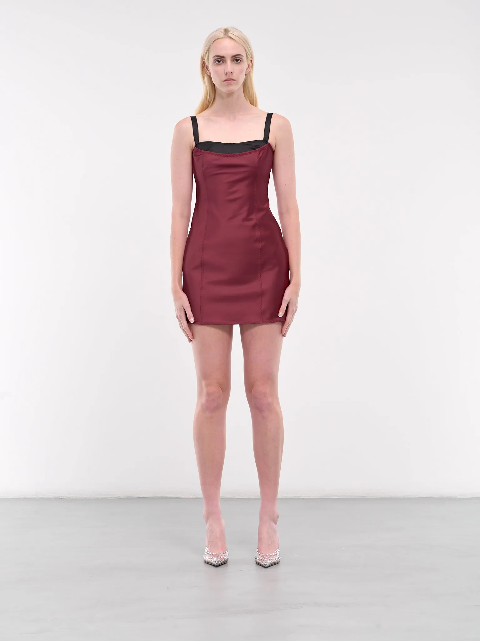 Mini Dress (FW2417-VIVID-BURGUNDY-BLACK)