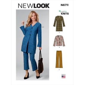 New Look Sewing Pattern N6711 Misses' Cardigans and Pants