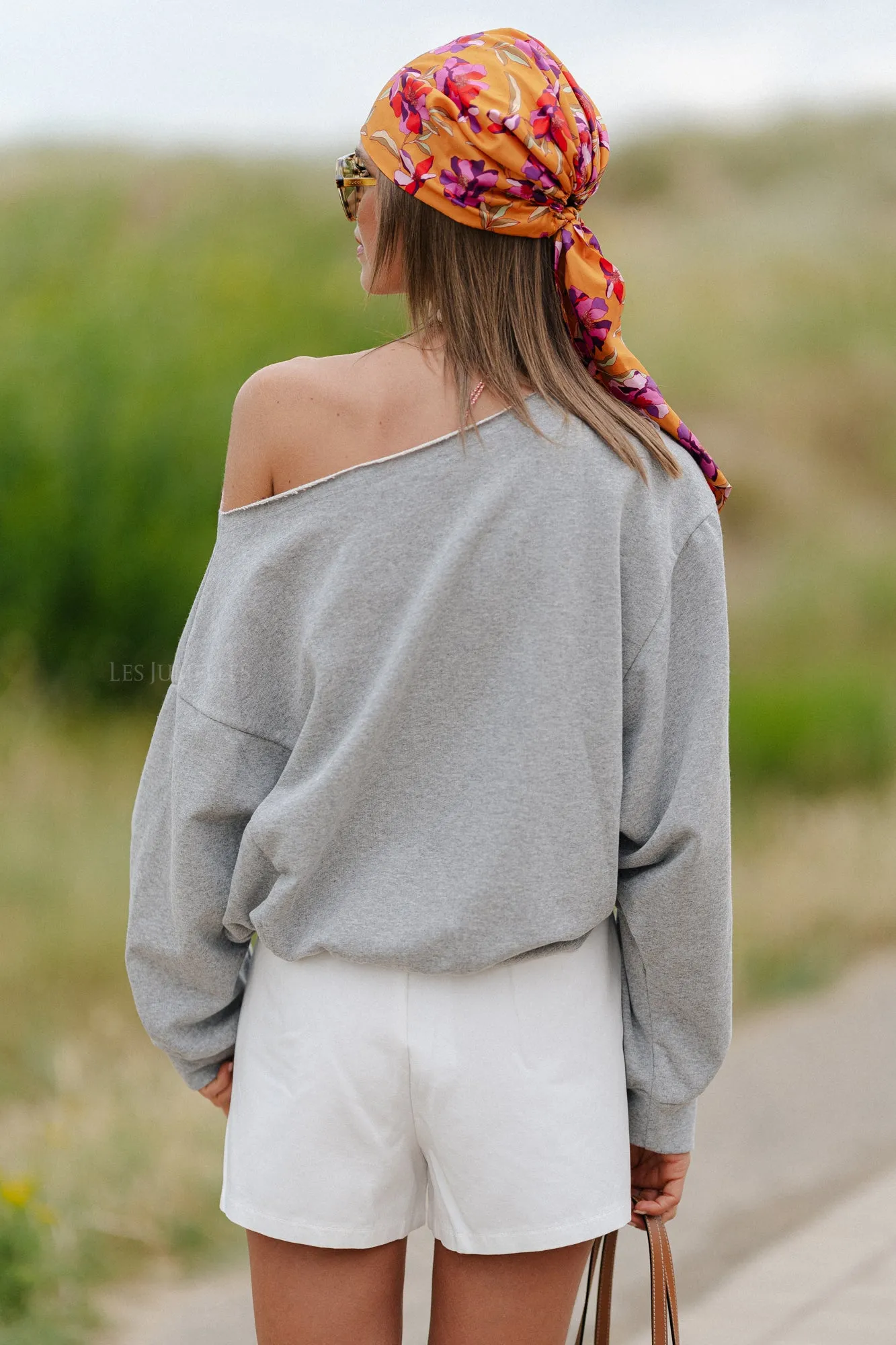 Olga off shoulder sweater grey