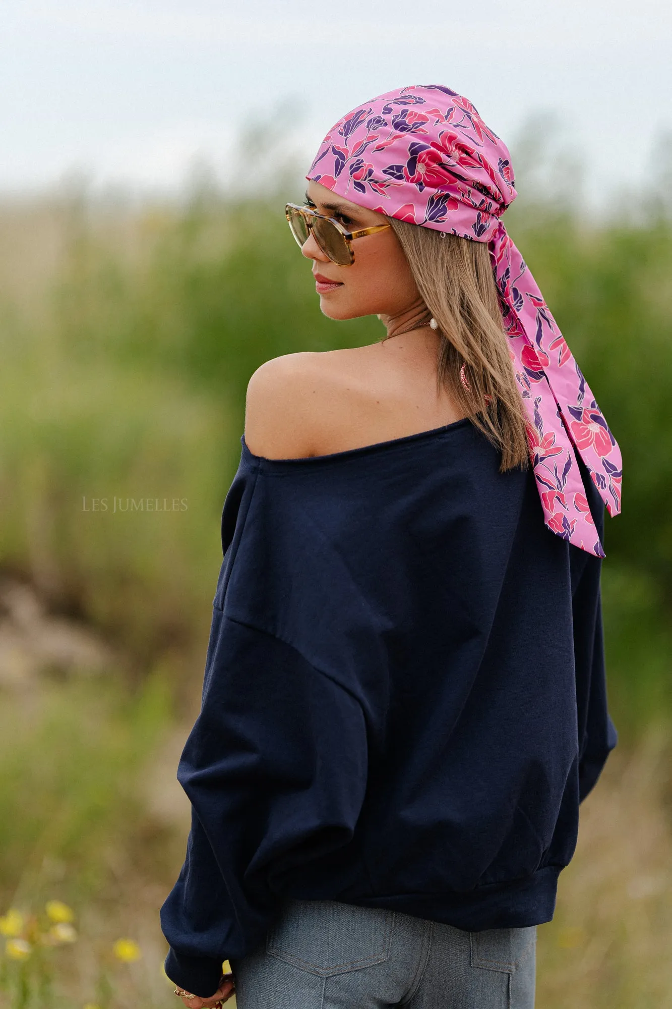 Olga off shoulder sweater navy