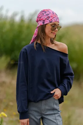 Olga off shoulder sweater navy