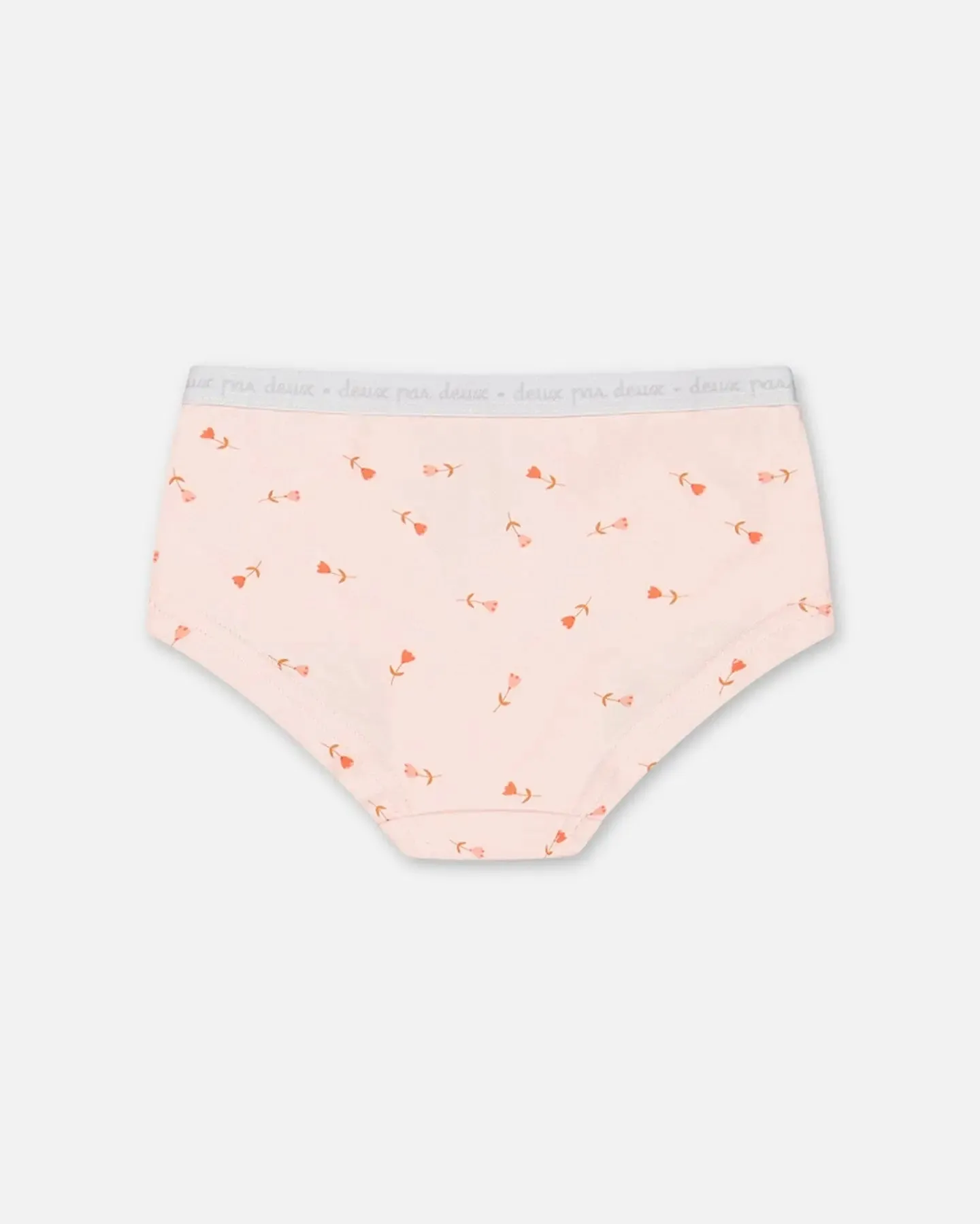 Organic Cotton Boyshort Pantie Pink Printed Flowers