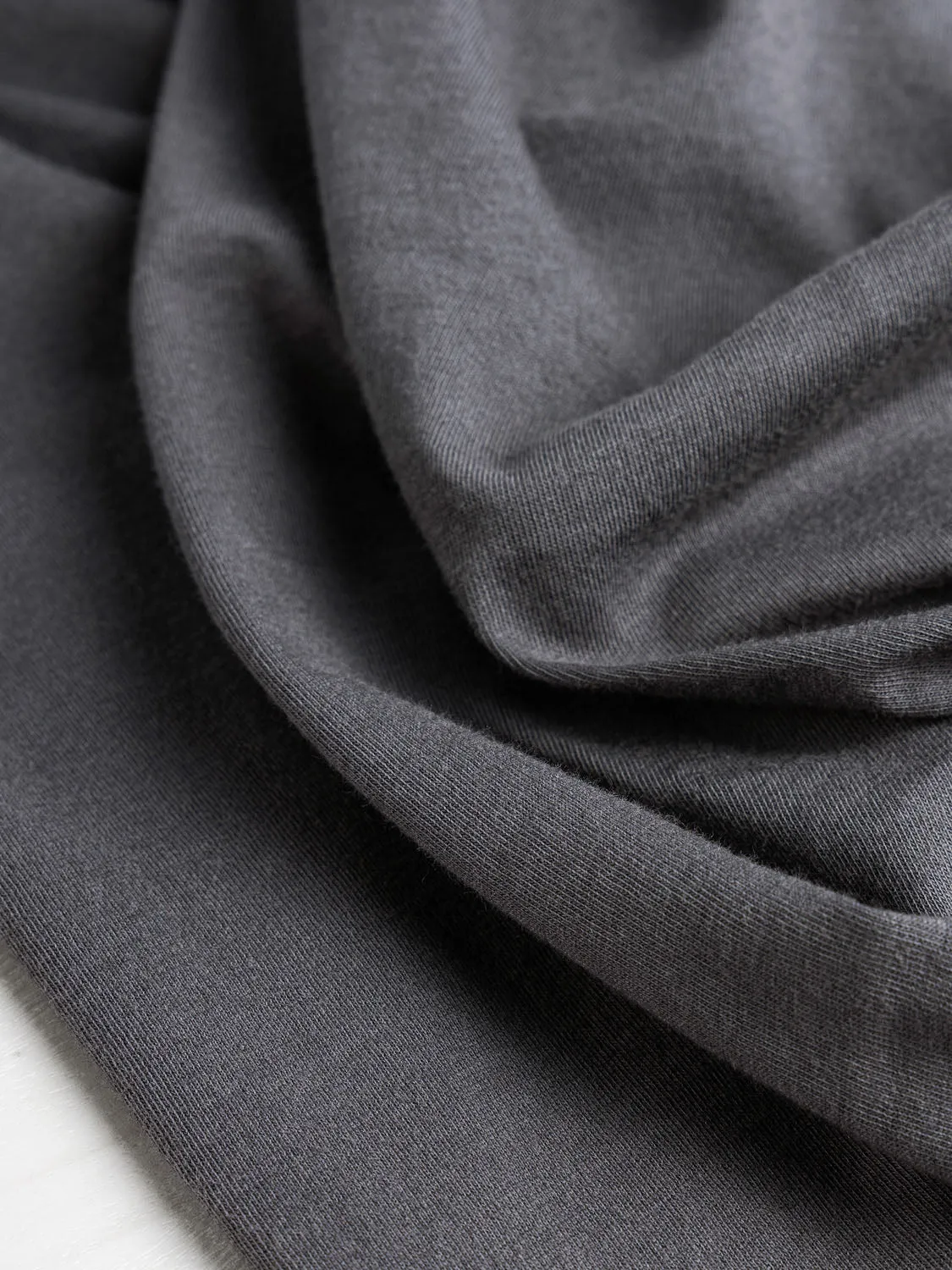 Organic Cotton Jersey Knit - Graphite - Swatch