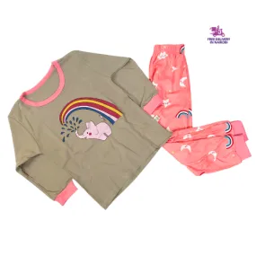 Pink Elephant Pajama Set 2 Pc