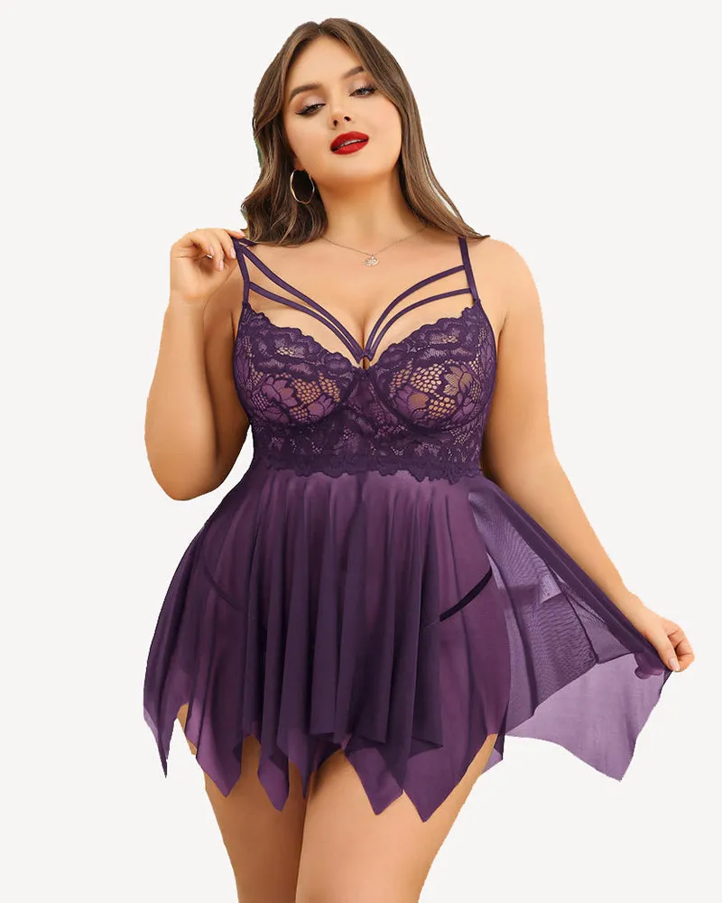 Plus Size Lace Bridal Babydoll Nightgowns