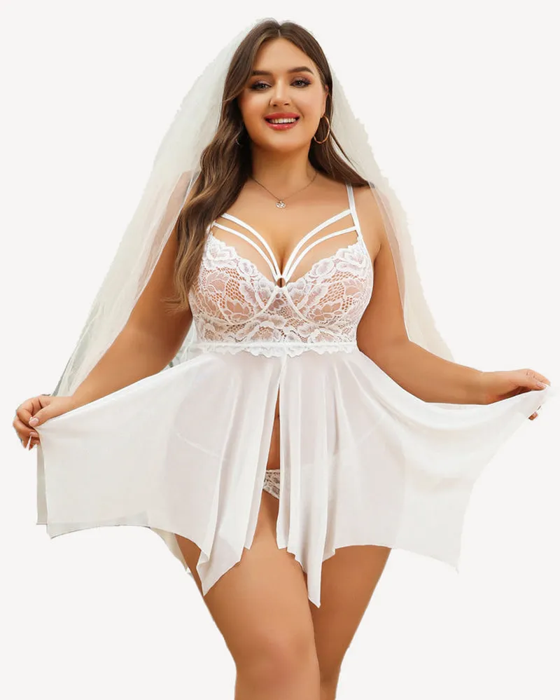 Plus Size Lace Bridal Babydoll Nightgowns