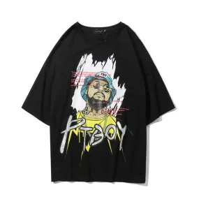 PTBoy Printed Hip Hop Streetwear Loose Tees