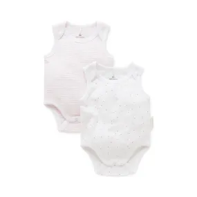 Pure Baby - 2 Pack Singlet Bodysuit - pale pink pack