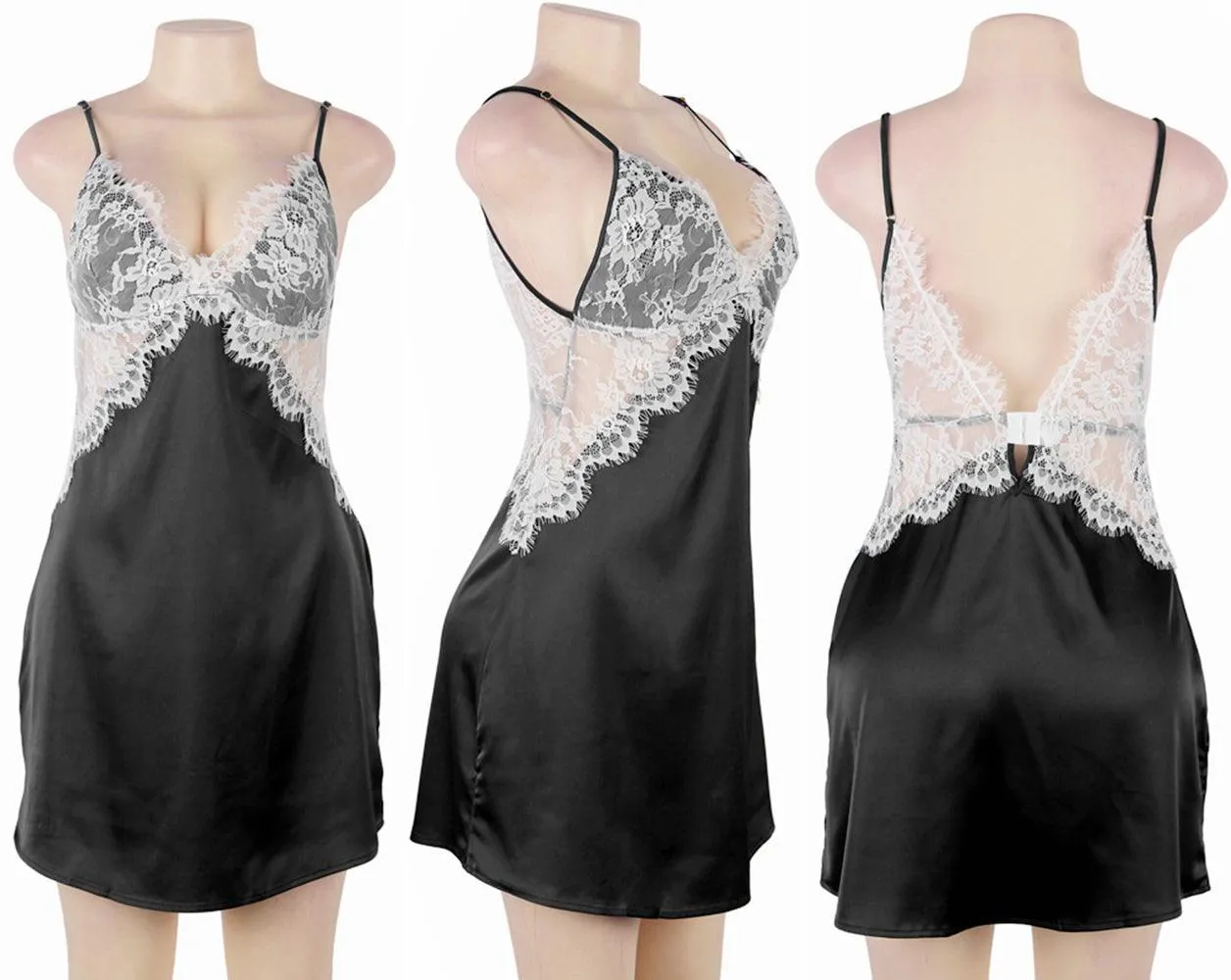 Sexy Lace Women's Open Back Nightgowns Babydolls