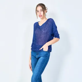 Shimmering loose knit pullover wholesale