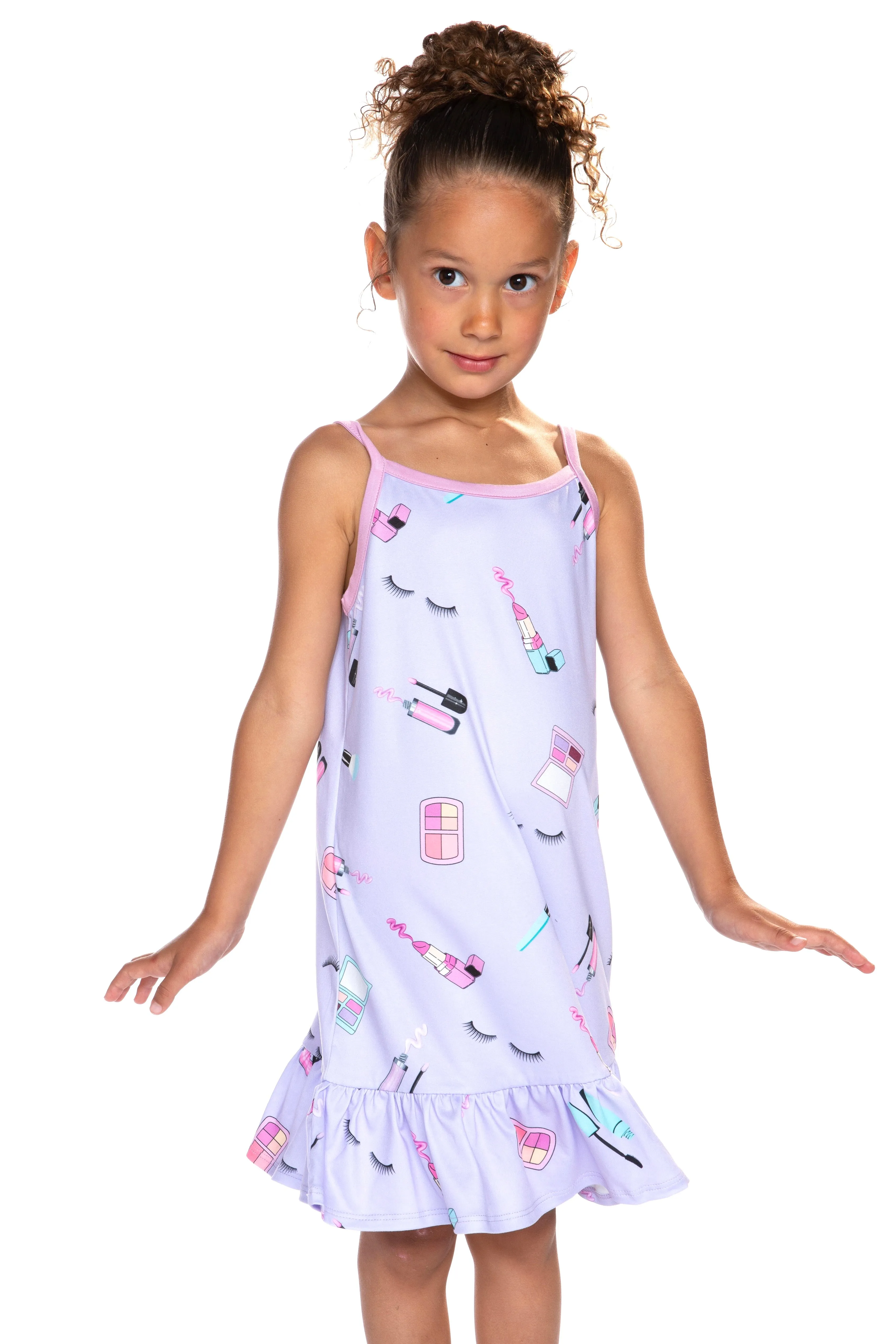 Simply Soft Strappy Ruffle Nightgown - Lilac Makeup