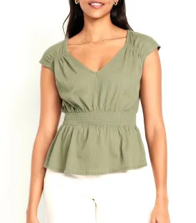 Smocked Waist Top for Women Bare Ground