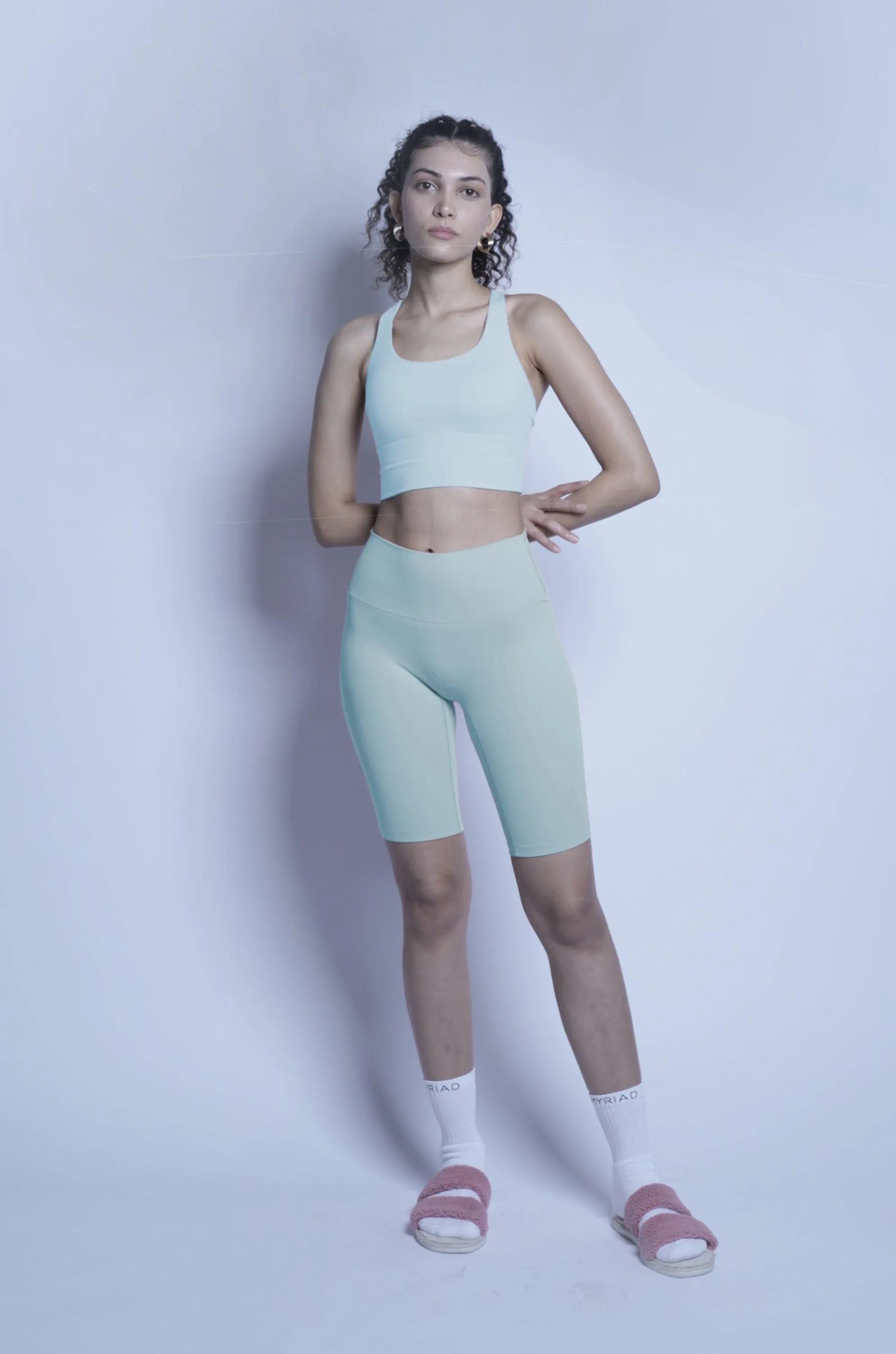 Spin Cycle Biker Shorts - Mint Green