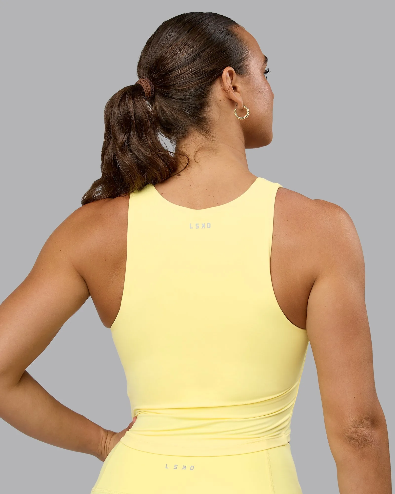 Staple Square Neck Active Shelf Bra Tank - Lemon