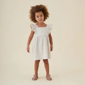 Striped Organic Cotton Frilled Dress